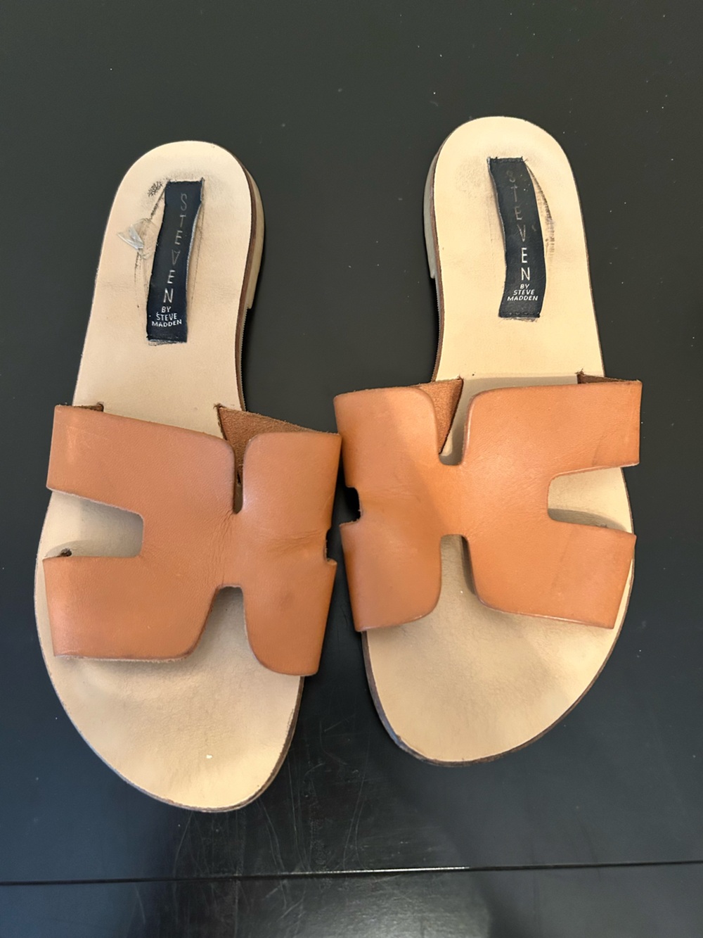 Steve Madden Greece Neutral Tan Slide Sandal